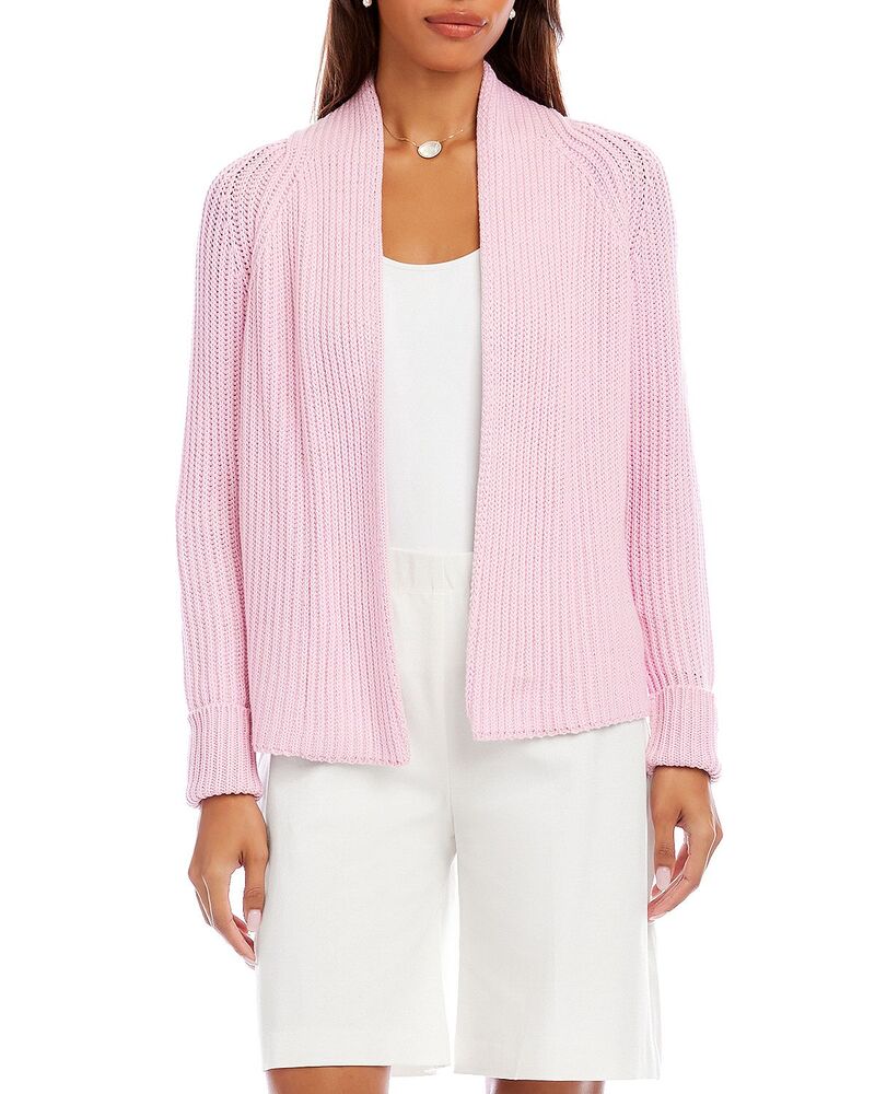 カレンケーン レディース アウター カーディガン セーター クロップド Karen Kane Cropped Open Front Cardigan Sweater Pink ピンク｜ReVida 店