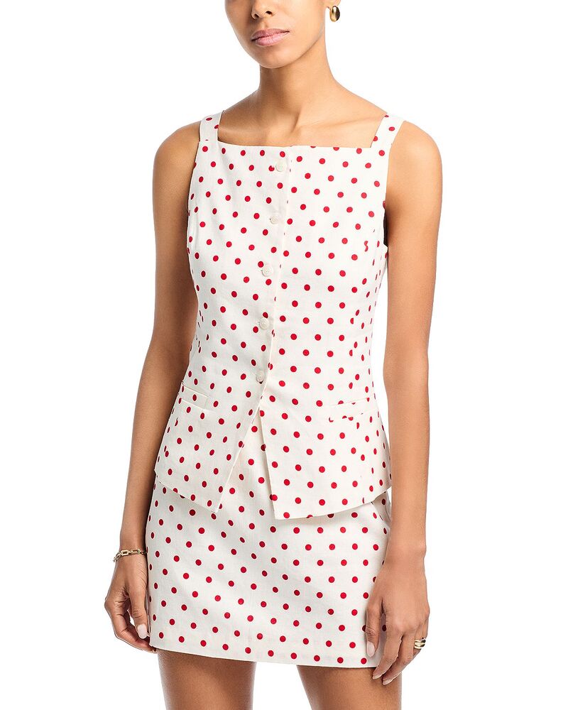 ワイフ レディース トップス シャツ WAYF Joan Button Frontop Ivory/Red アイボリー 16,546円