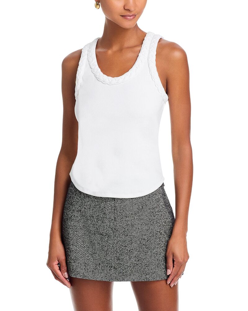 サンク ア セプト レディース トップス 貯蔵タンクとっ始め Cinq ? Sept Braided Tank Top White/White 白いこと