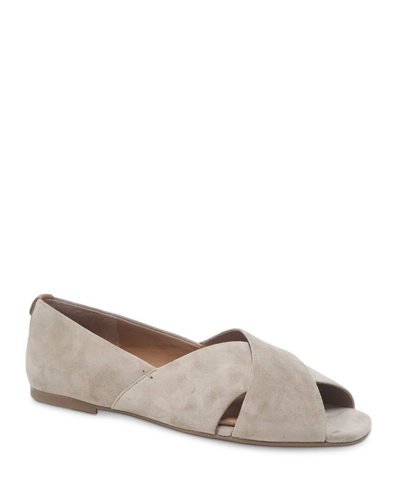 ケネスコール レディース シューズ パンプス レザー Gentle Souls by Kenneth Cole Women's Whoebe Snakembossed Leather Open Toe Flats Mushroom Suede