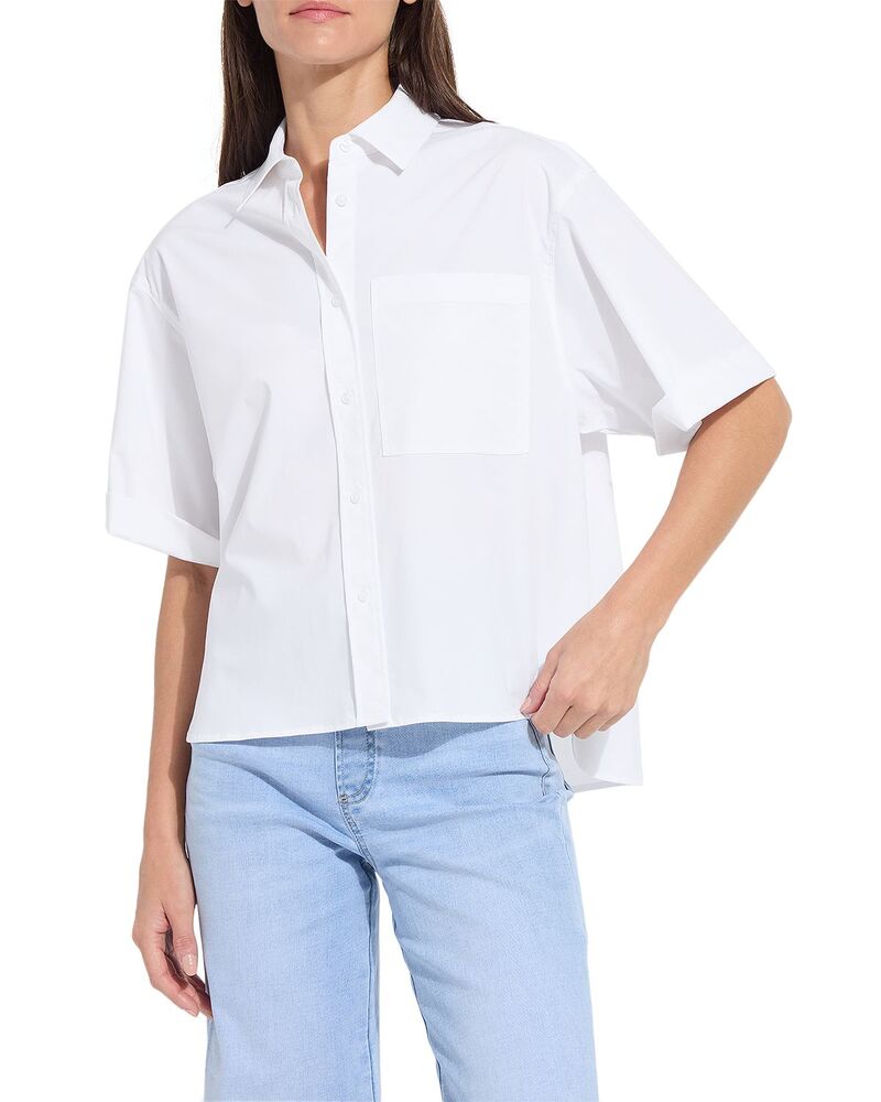 リジー レディース トップス シャツ クロップド Lyss? Corinna Oversized Cropped Shirt White ホワイト