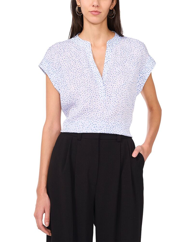 ヴィンスカムート レディース トップス シャツ キャップ VINCE CAMUTO Split Neck Cap Sleeve Top Lake Breeze
