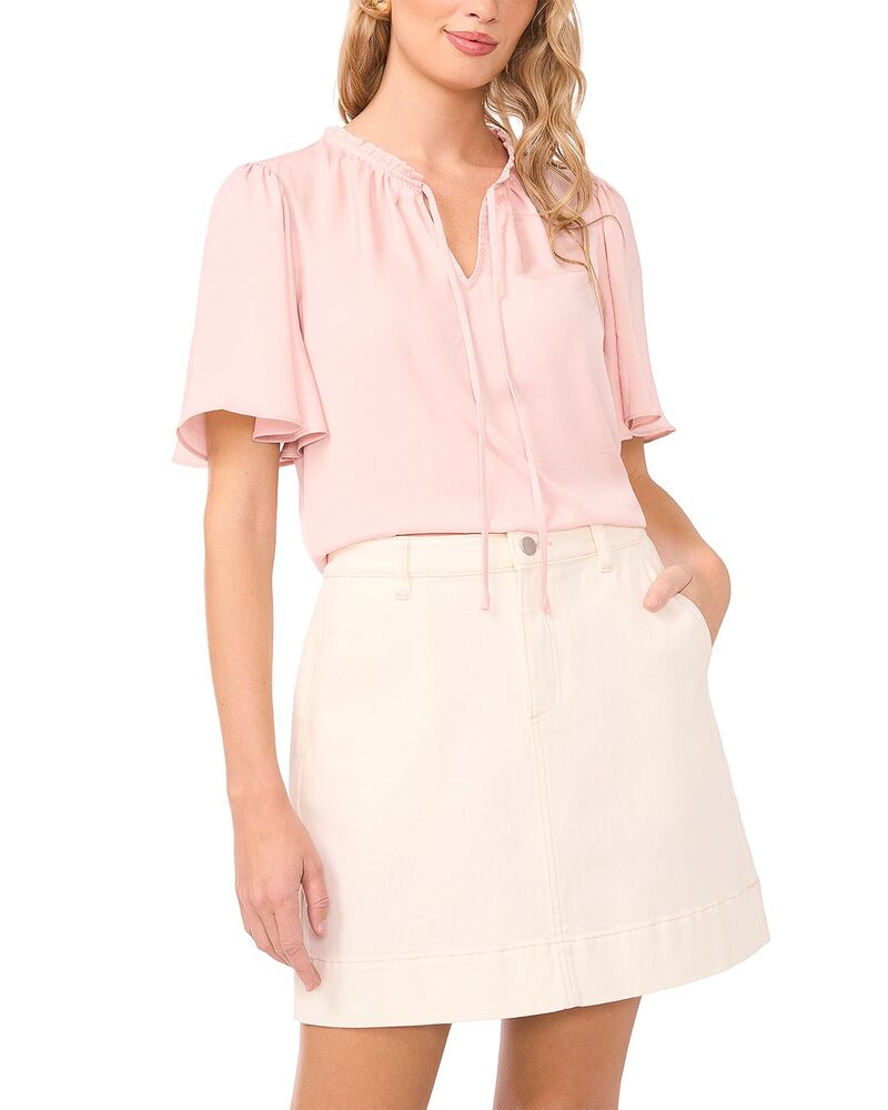 ヴィンスカムート レディース トップス シャツ VINCE CAMUTO Tie Neck Flutter Sleeve Top Sepia Rose