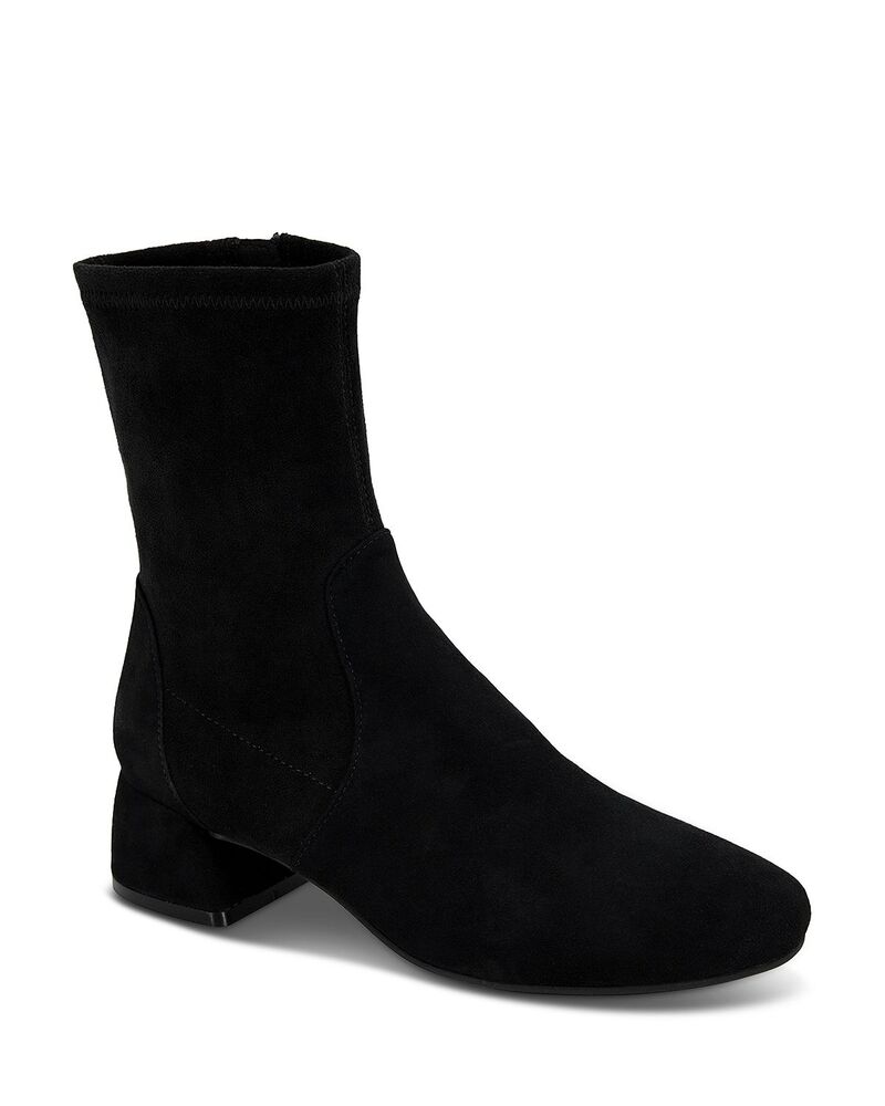 ケネスコール レディース シューズ ブーツ・レインブーツ ヒール Gentle Souls by Kenneth Cole Women's Emily Zip Mid Heel Boots Black Suede ブラック｜ReVida 店
