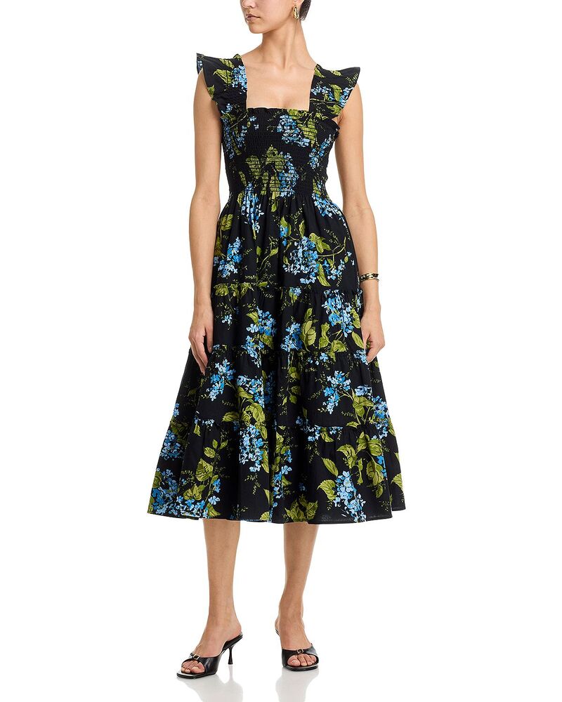 アクア レディース トップス ワンピース ティアード シャーリング AQUA Calypso Tiered Smockedress - Exclusive Black Multi ブラック｜ReVida 店