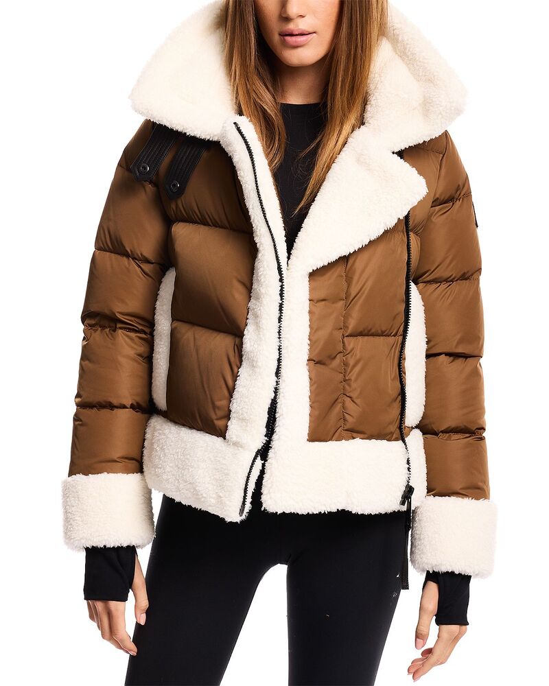 サム レディース アウター ジャケット・ブルゾン ダウン SAM. Bianca Sherpa Trim Down Jacket Matte Walnut 87,340円