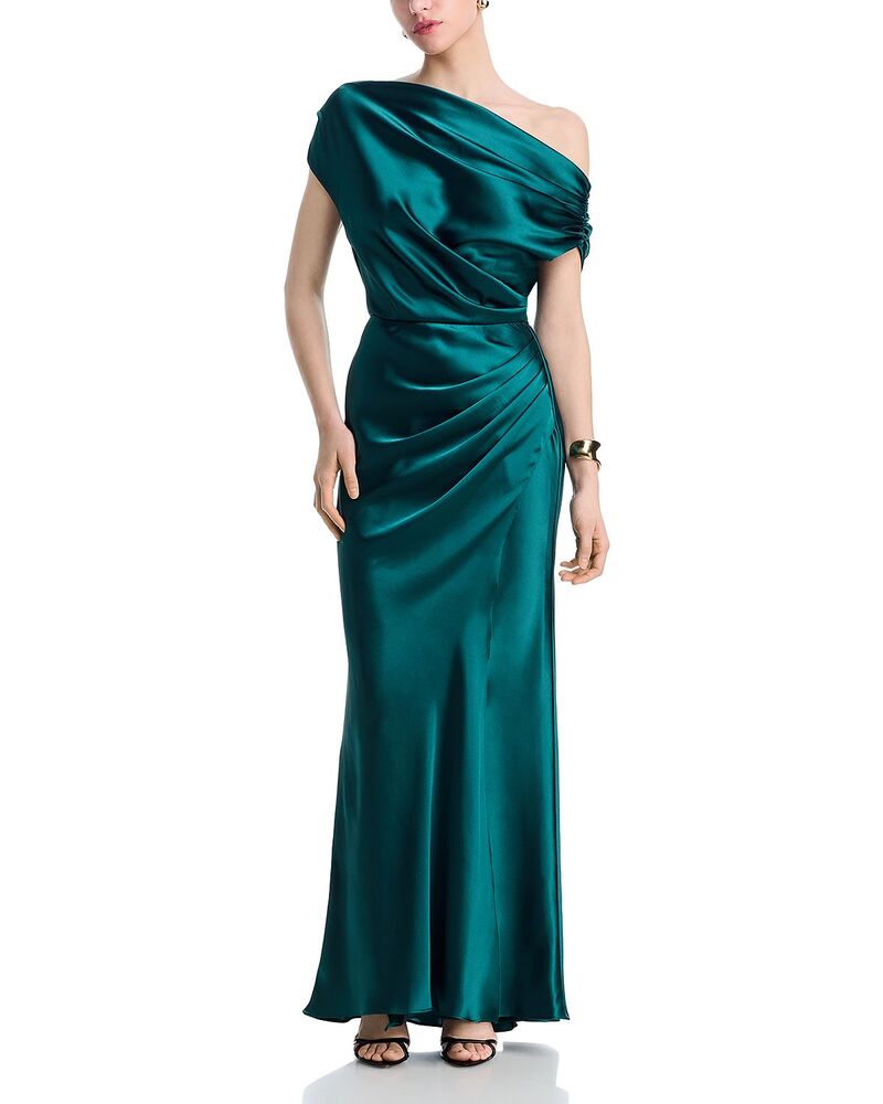 アクア レディース トップス ワンピース サテン AQUA Satin Off The Shoulder Dress - Exclusive Hunter