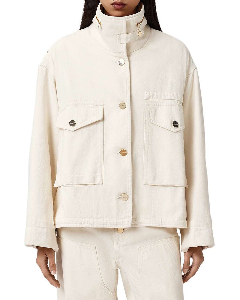 オールセインツ レディース アウター ジャケット・ブルゾン デニム ALLSAINTS Clay Denim Jacket Ecru White ホワイト