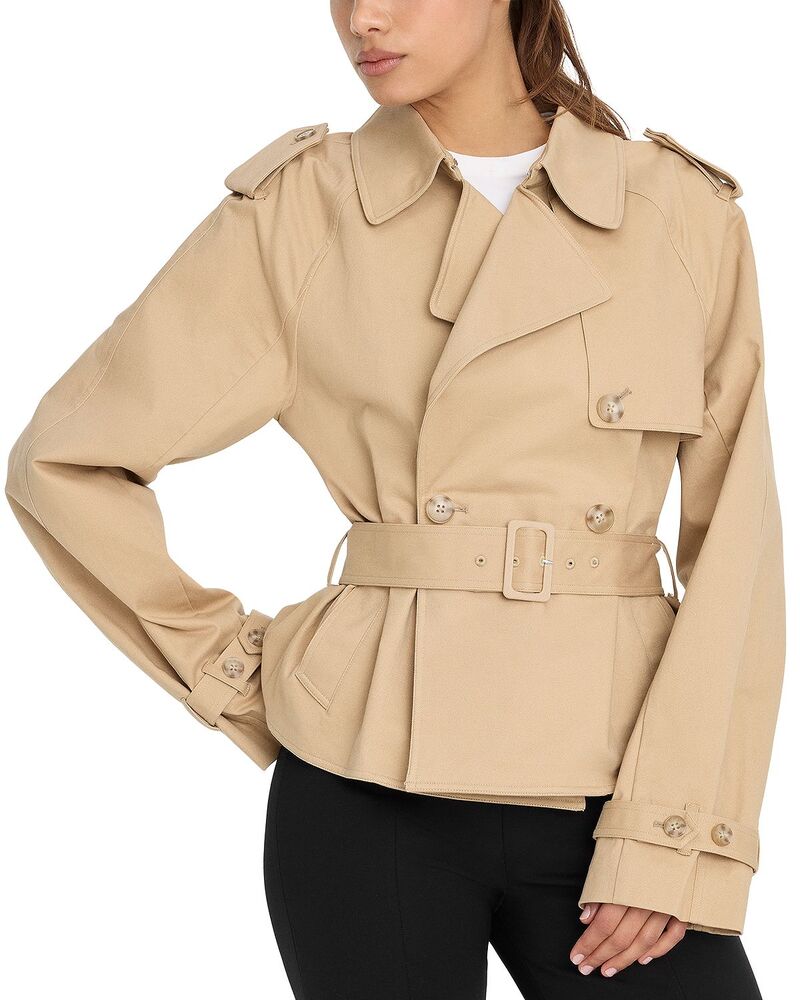 好ましいアメリカン レディース アウター 上衣・上衣 クロップド Good American Cropped Trench Jacket Sandy Fawn