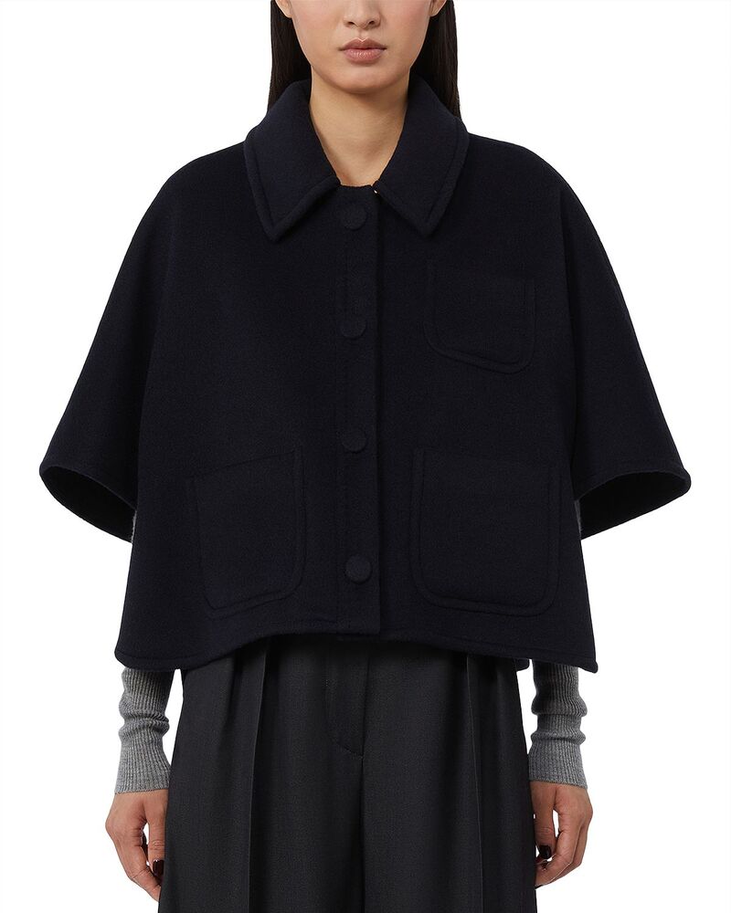 マックスマーラ レディース アウター 厚地の外套 ケープひな型 旗がしら ケープ Max Mara Mxaagile Cape Coat Ultramarine