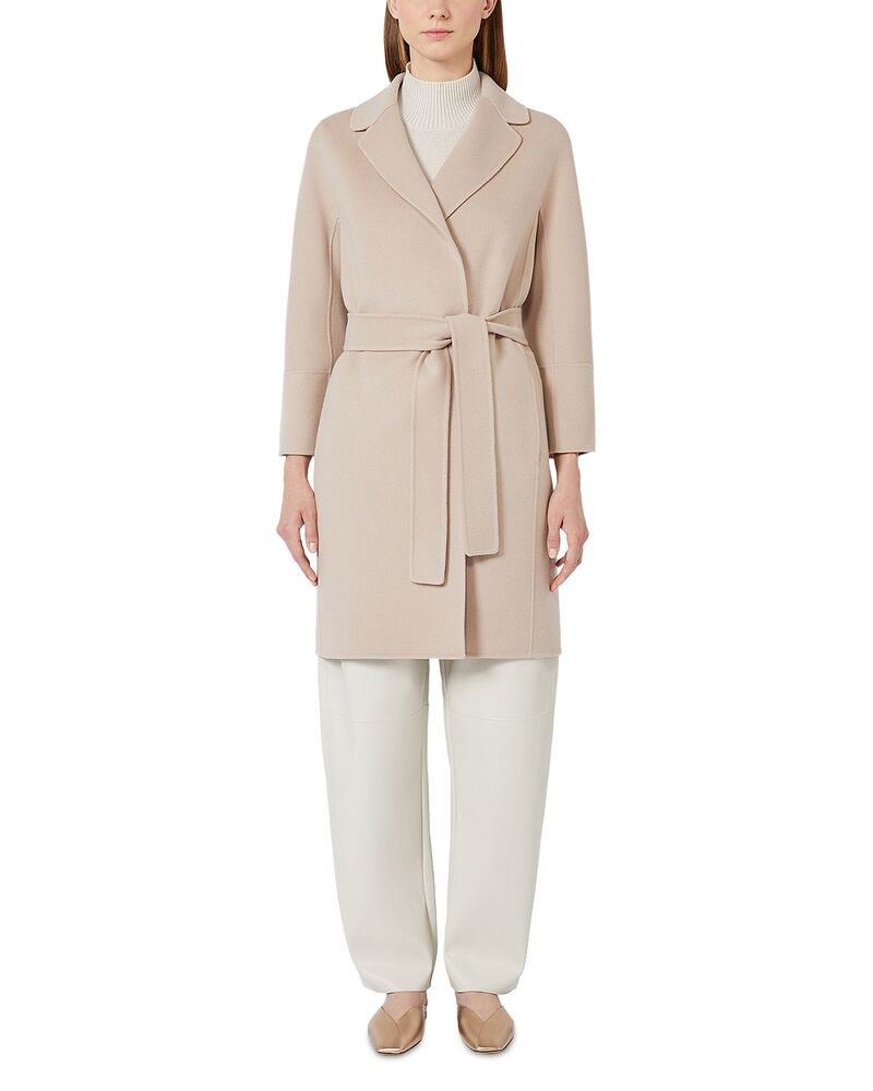 マックスマーラ レディース アウター 厚地の外套 羊毛 Max Mararona Wool Coat Beige Pink サクラ色