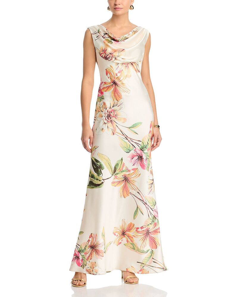 エリザジェイ レディース トップス ワンピース ドレープ ノースリーブ Eliza J Sleeveless Drape Neck Gown Champagne シャンパン