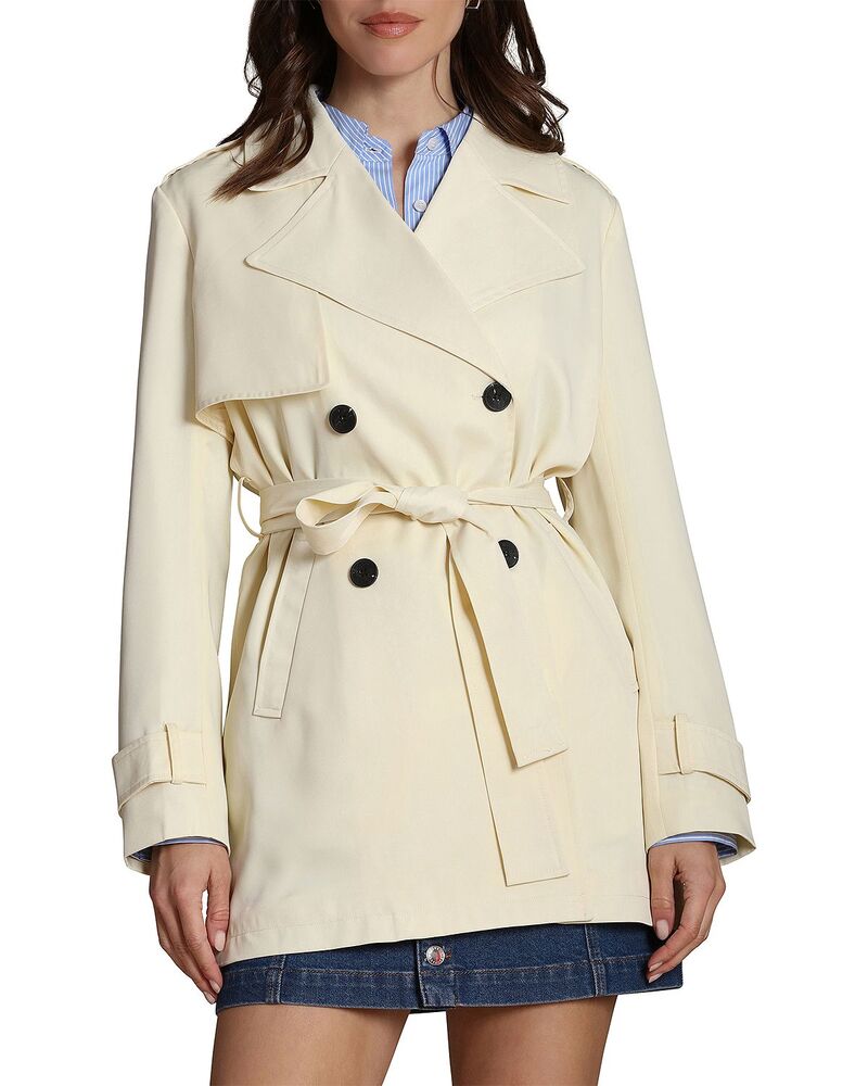 アヴェックレフィーユ レディース アウター ジャケット・ブルゾン Avec Les Filles Drapey Mid Length Trench Jacket Buttermilk
