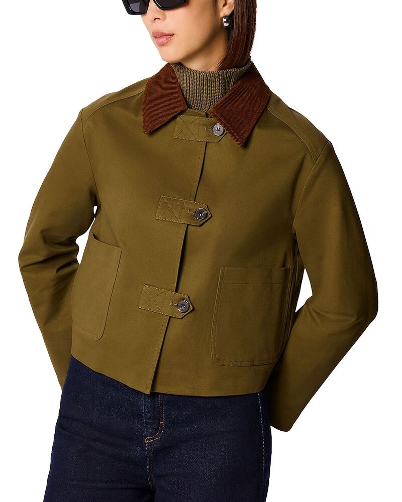 ホイッスルズ レディース アウター ジャケット・ブルゾン コーデュロイ Whistles Corduroy Collar Jacket Khaki カーキ