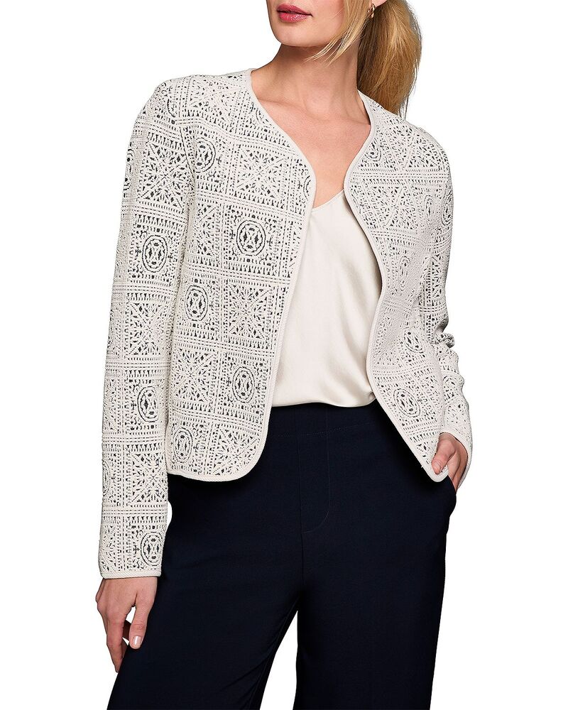 ニックプラスゾーイ レディース アウター 上衣・上衣 編み物 NIC+ZOE Tapestry Knit Jacket Creamulti 皮膚軟化剤