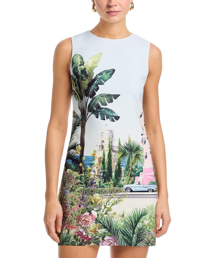 アリスアンドオリビア レディース トップス ワンピース ミニ Alice and Olivia Clyde Mini Shift Dress - Exclusive Palms in Paradise