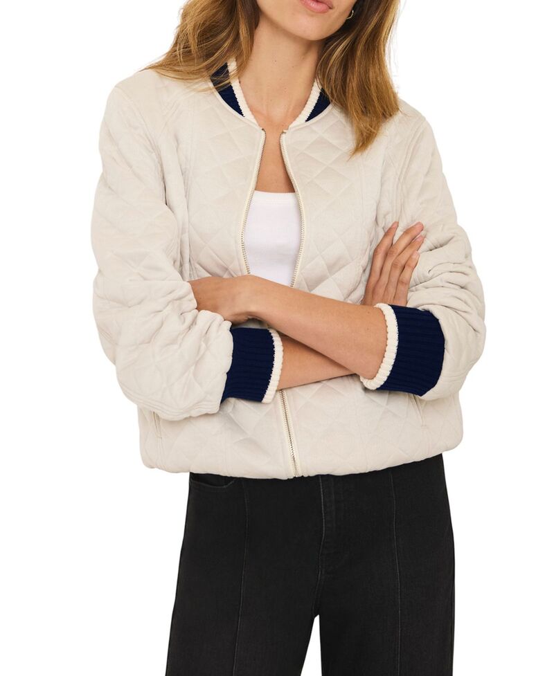 ミルトンベルベット レディース アウター ジャケット・ブルゾン キルティング Mint Velvet Women's Quilted Bomber Jacket Cream クリーム
