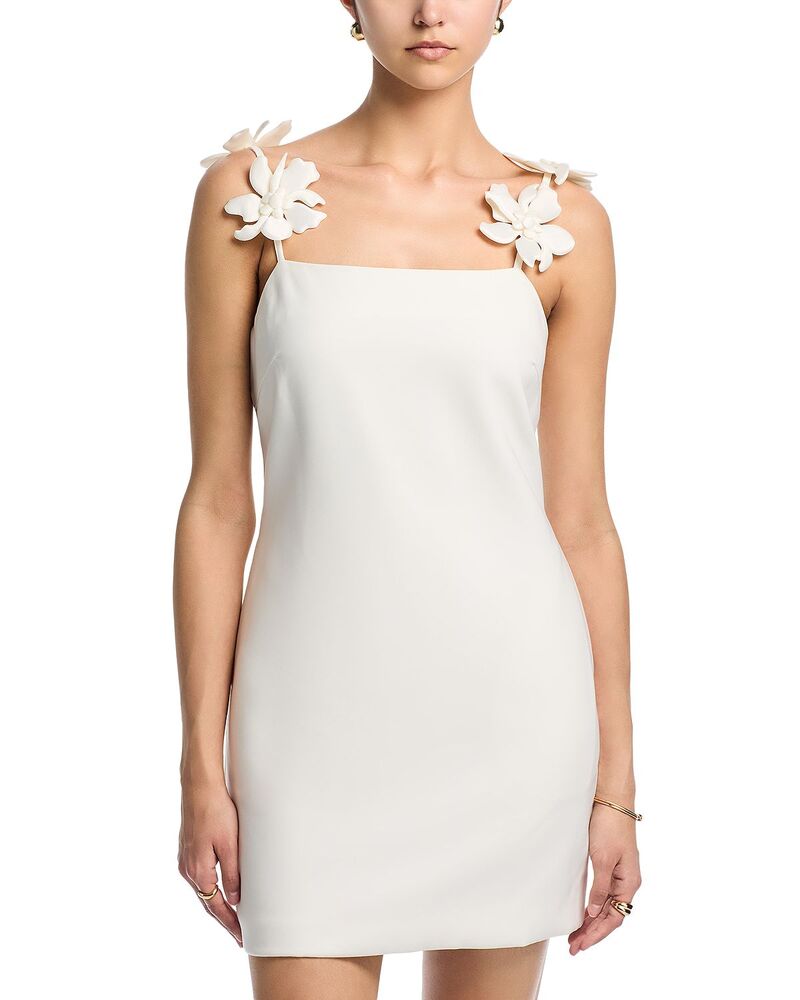 アクア レディース トップス ワンピース フラワー柄 ミニ フラワー AQUA 3D Floral Strap Mini Dress - Exclusive White ホワイト