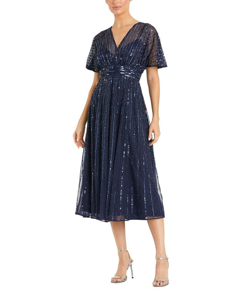 マックダガル レディース トップス 衣装 A 生産ライン Mac Duggal A Linembellished Short Sleeve Dress Midnight