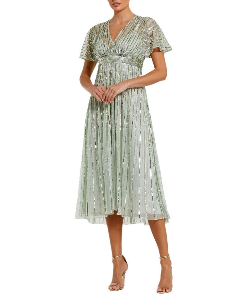 マックダガル レディース トップス 衣装 A 生産ライン Mac Duggal A Linembellished Short Sleeve Dressage サルヴィア