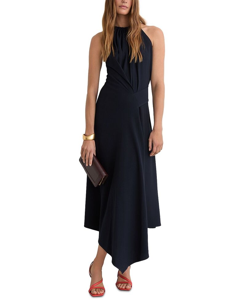 レイス レディース トップス ワンピース ドレープチ REISS Petites Maeve Drapedress Navy ネイビー|ReVida 店