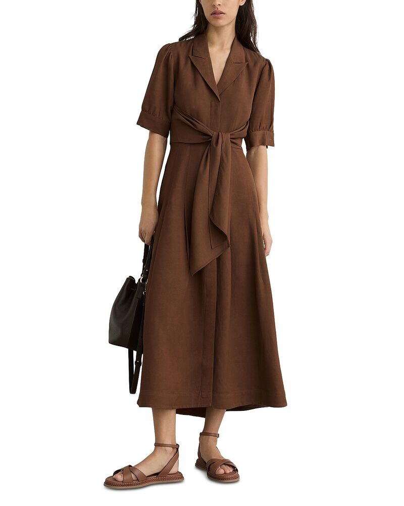 レイス レディース トップス 衣装 REISS Tessera Button Front Dress Rust Orange オレンジ色