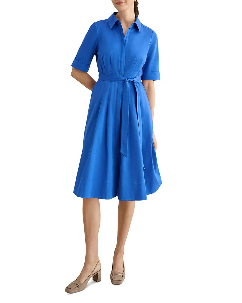 ホッブスロンドン レディース トップス シャツ プチ HOBBS LONDON Petites Brigitta Concealed Button Shirt Dress French Blue ブルー｜ReVida 店