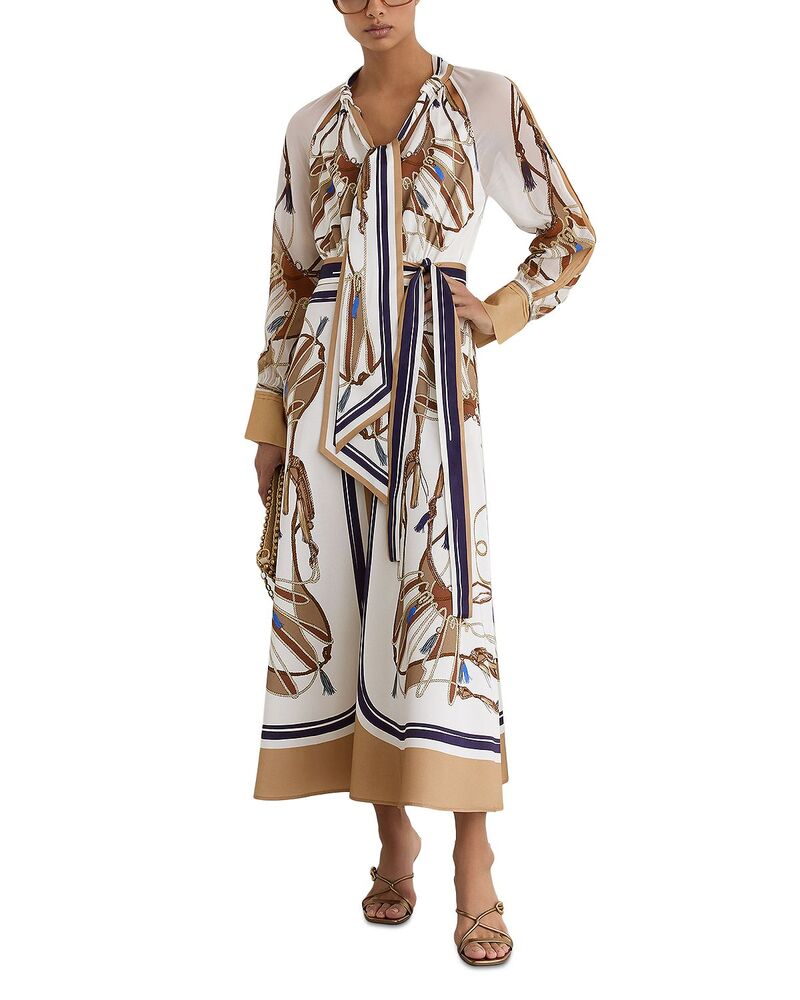 レイス レディース トップス ワンピース プチ プリント REISS Petitellie Foulard Print Dress Ivory/Neutral アイボリー
