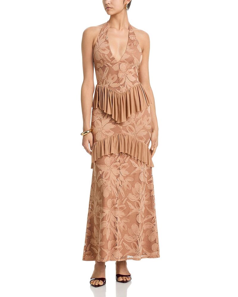 エーエフアールエム レディース トップス 衣装 スピード競技 マキシ AFRM Athens Crochet Lace Maxi Dress Almond