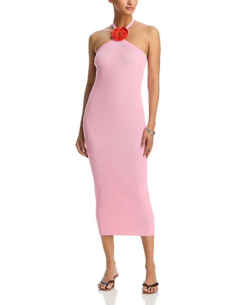 アクア レディース トップス 衣装 非対称 AQUAsymmetric Neck Rosette Trim Dress - Exclusive Pink サクラ色