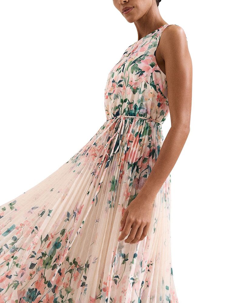 位相角・八つ レディース トップス 衣装 プチ 刷り上げる MIDI Phaseight Petite Georgiana Print Midi Dress Pale Pink サクラ色