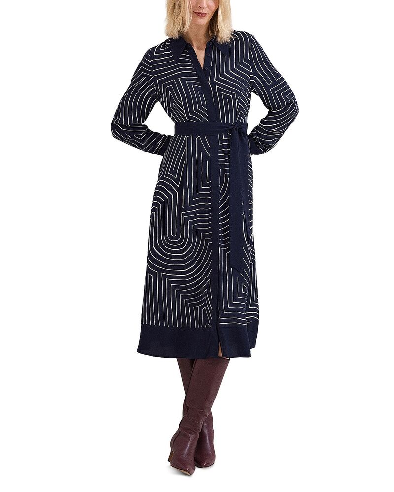 フェイズ・エイト レディース トップス シャツ ミディ Phaseight Charlotte Midi Shirtdress Navy/Ivory アイボリー