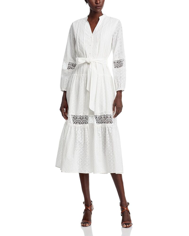 エリアスターズ レディース トップス ワンピース Area Stars Eyelet Border Dress White ホワイト｜ReVida 店 19,066円