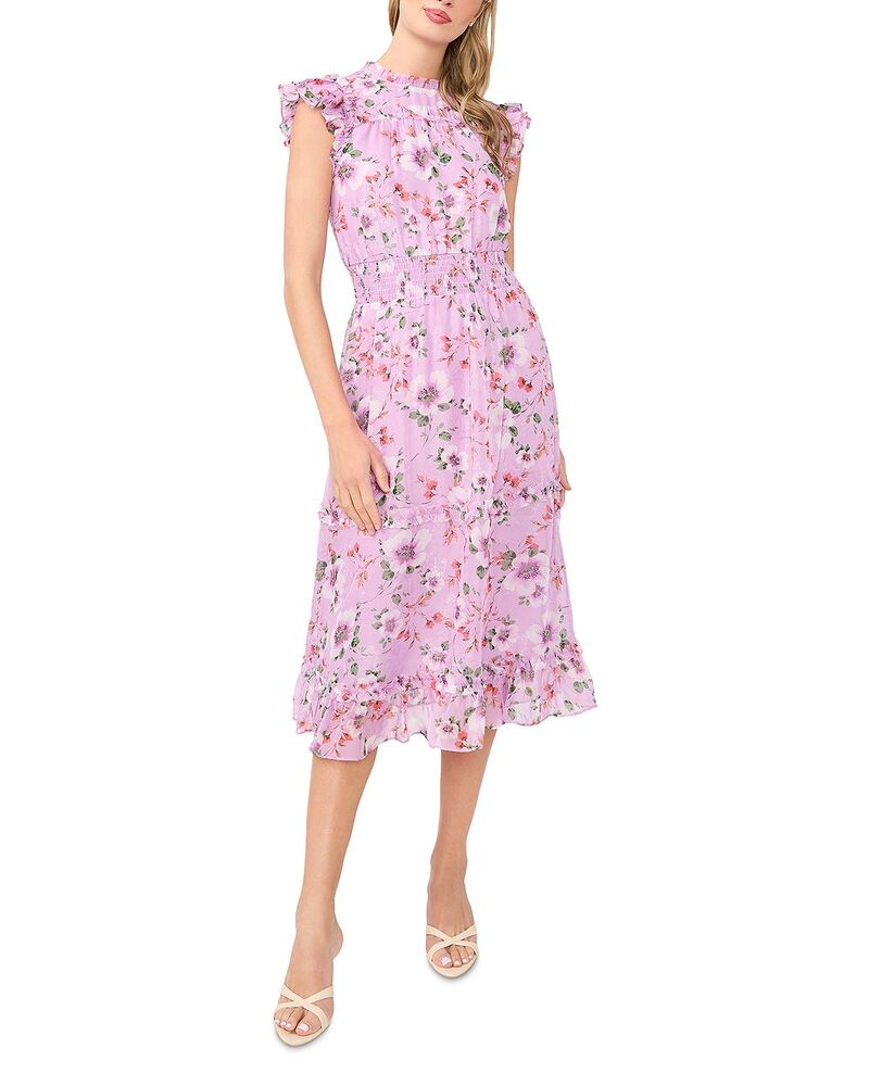 セセ レディース トップス 衣装 シャーリング CeCe Flutter Sleeve Smocked Waist Dress Fair Orchid ワンピース-レディースファッション