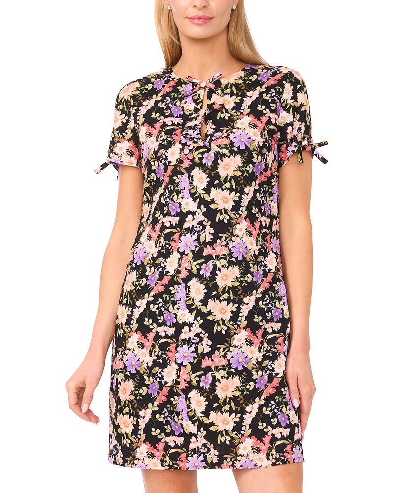 セセ レディース トップス ワンピース ミニ CeCe Bow Detail Keyhole Mini Dress Rich Black ブラック