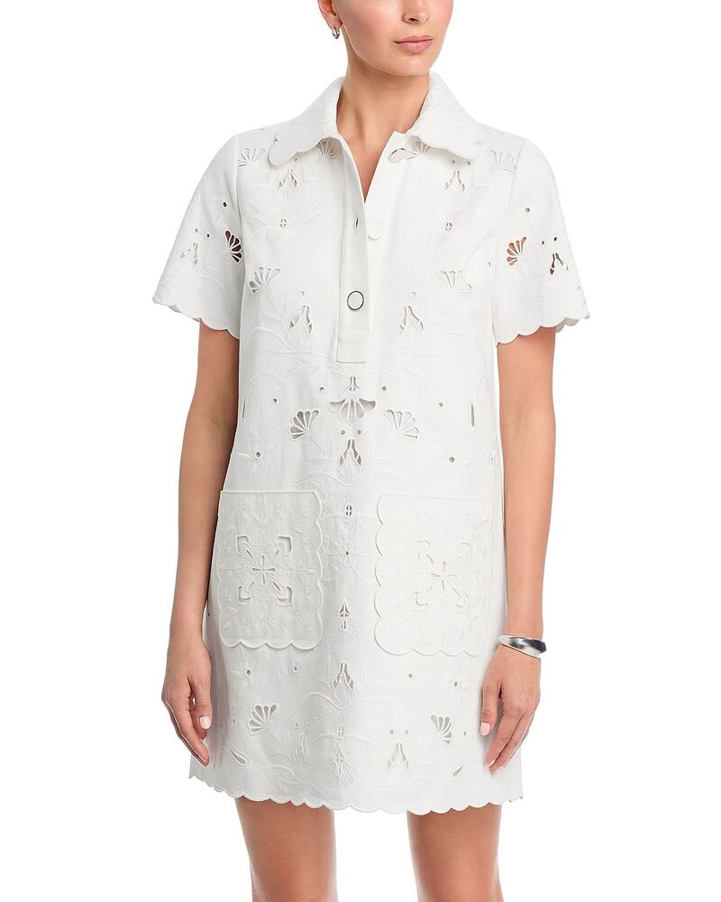 エリータハリ レディース トップス 衣装 刺しゅう Elie Tahari Marianna Embroideredressky White 白いこと