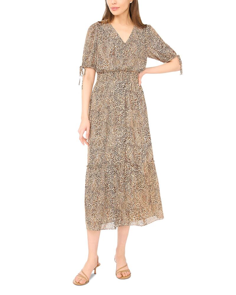 セセ レディース トップス ワンピース ミディ シャーリング CeCe Tie Sleeve Smocked Midi Dress Dune｜ReVida 店