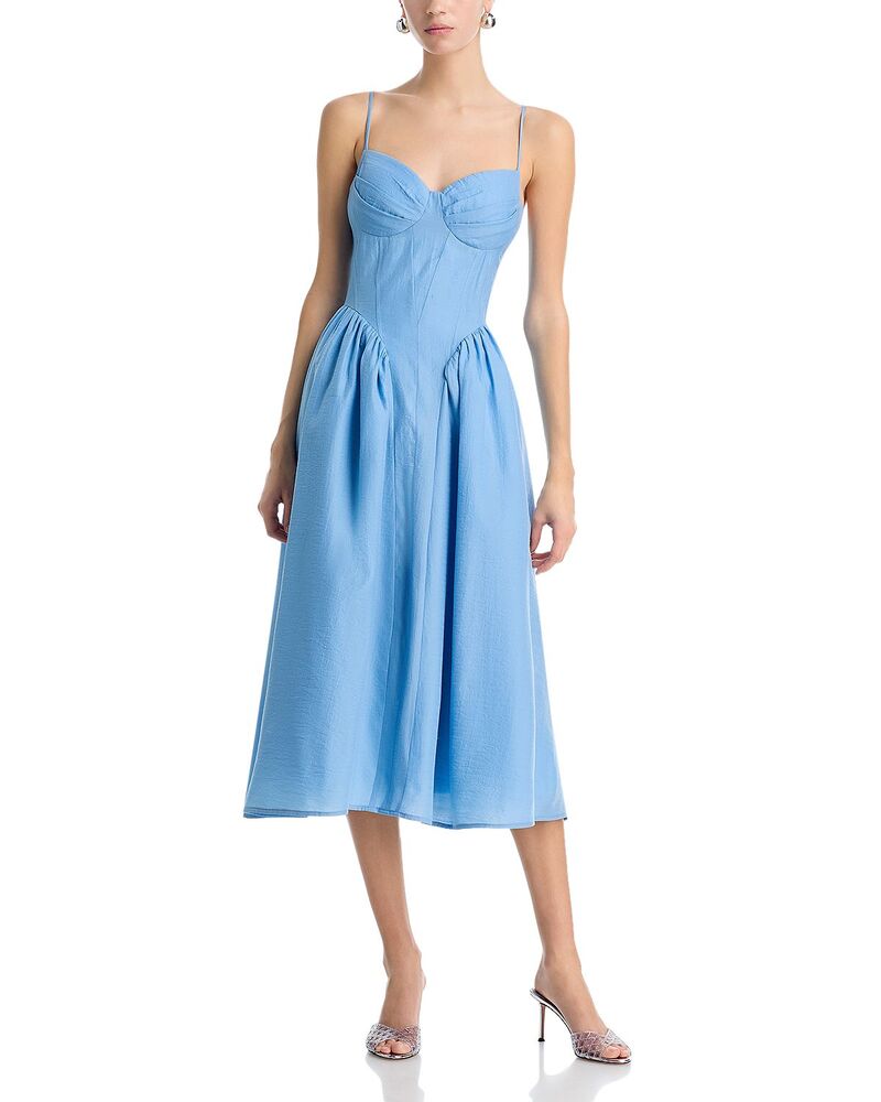 アクア レディース トップス ワンピース ミディ AQUA Strap Midi Dress - Exclusive Light Blue ブルー