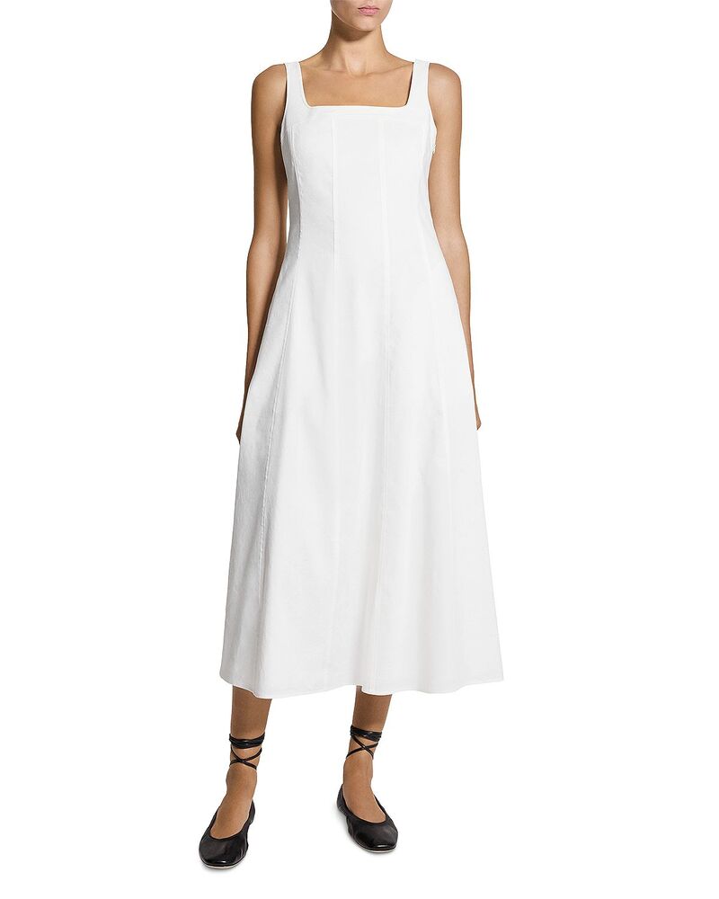 セオリー レディース トップス ワンピース Theory Square Neck Seamedress White ホワイト