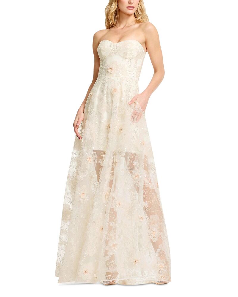 ドレスザポプレーション レディース トップス ワンピース レース Dress the Population Connor Lace Gown White Multi ホワイト