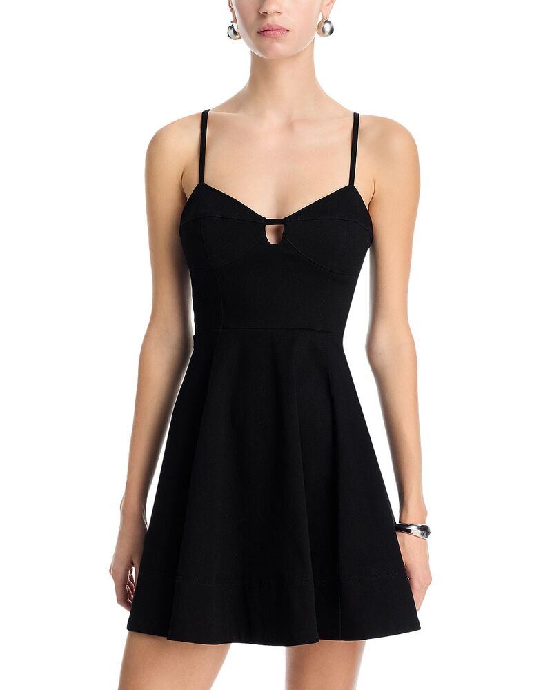 アクア レディース トップス ワンピース ミニ デニム AQUA Denim Bustier Mini Dress - Exclusive Black ブラック
