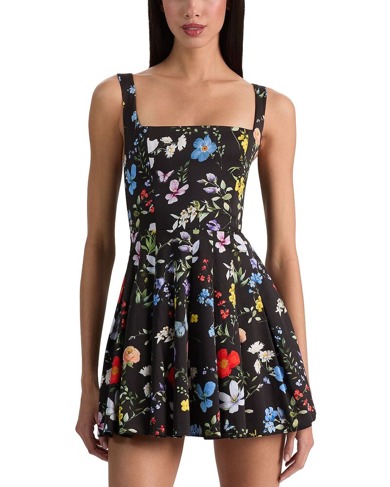 アリスアンドオリビア レディース トップス ワンピース プリーツ Alice and Olivialicand Olivia Veda Square Neck Pleatedress Twisted Vines Black ブラック|ReVida 店