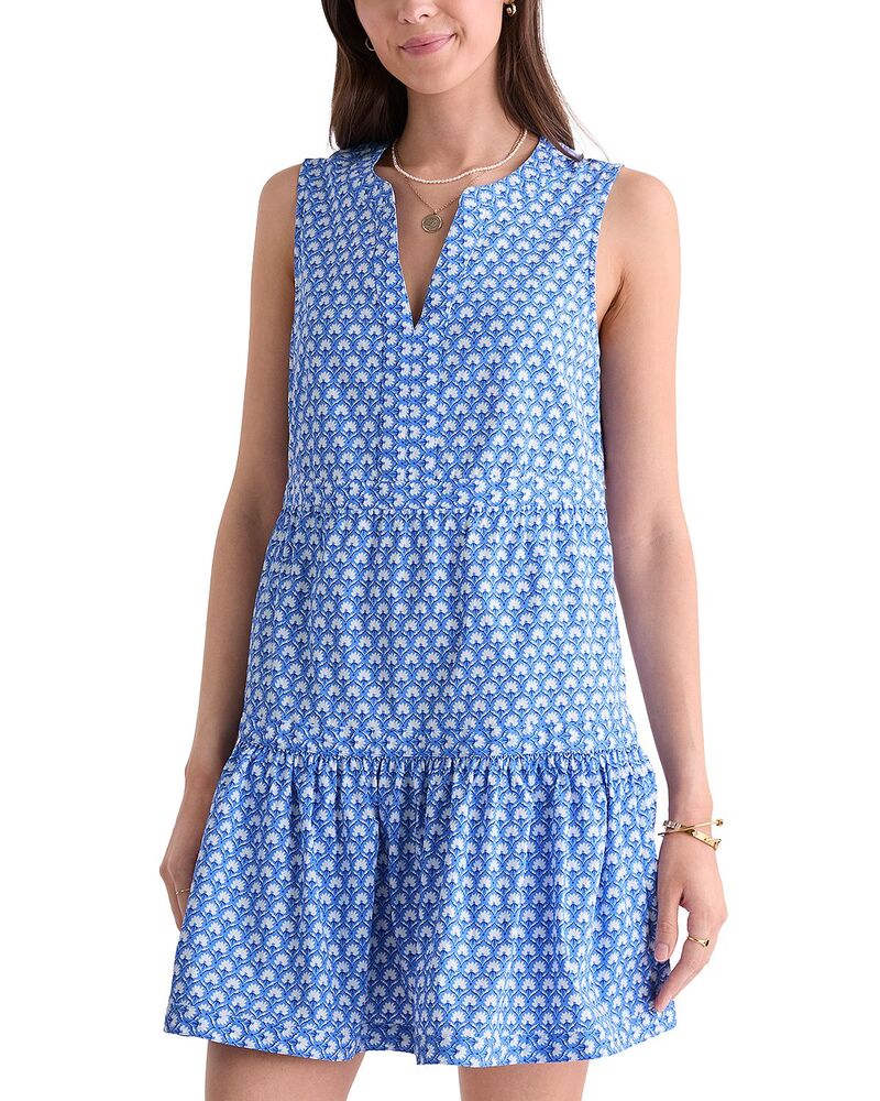 ヴァインヤードヴァインズ レディース トップス ワンピース ティアード Vineyard Vines Harbor Tieredress Block Print Blue ブルー