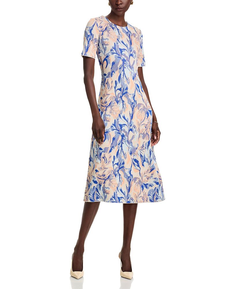 ミソック レディース トップス ワンピース A ライン プリント ニット Misook Printed Knit A Line Dress Aegean Blue/Multi ブルー