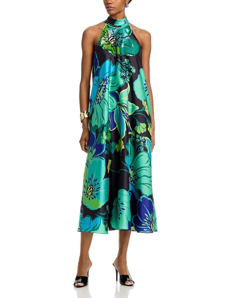 ウンガロ レディース トップス ワンピース フラワー柄 フラワー Ungaro Zuri Floral Dress Black Multi ブラック｜ReVida 店