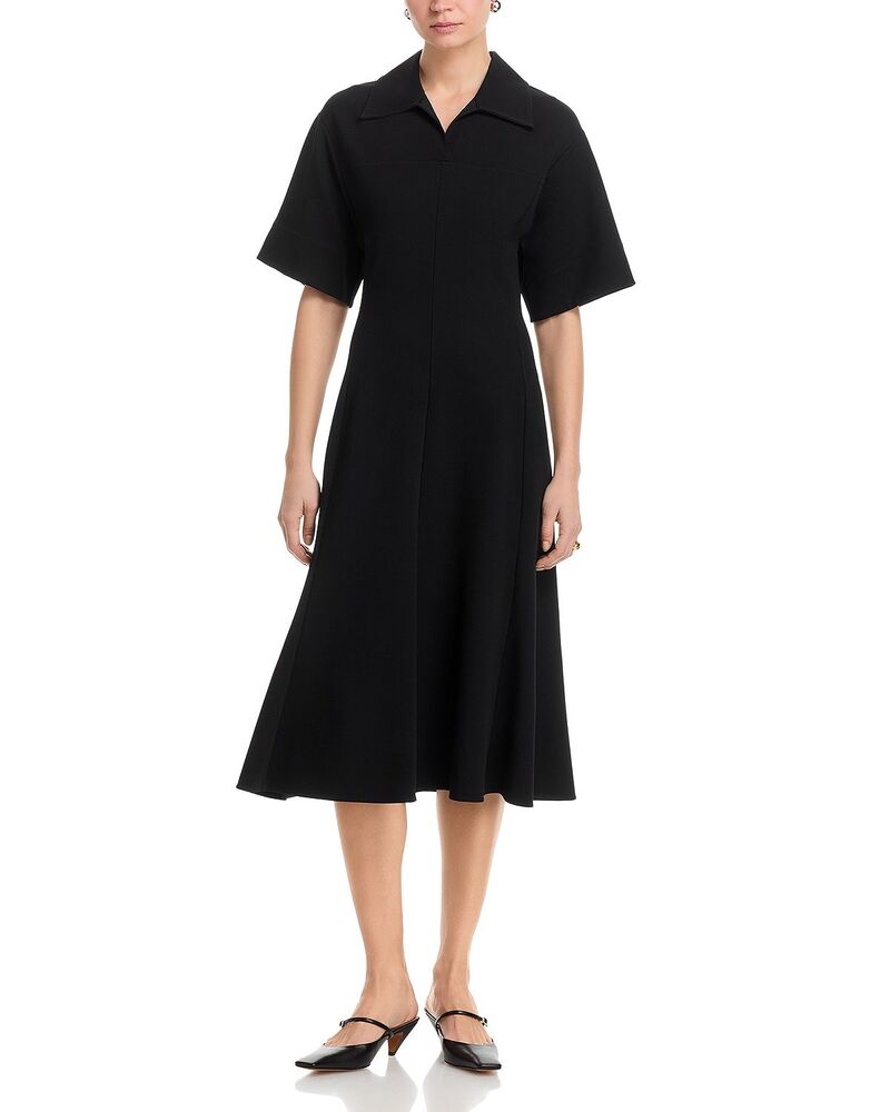 ジル・サンダー レディース トップス 衣裳 MIDI Jil Sander Short Sleeve Midi Dress Black 黒いこと