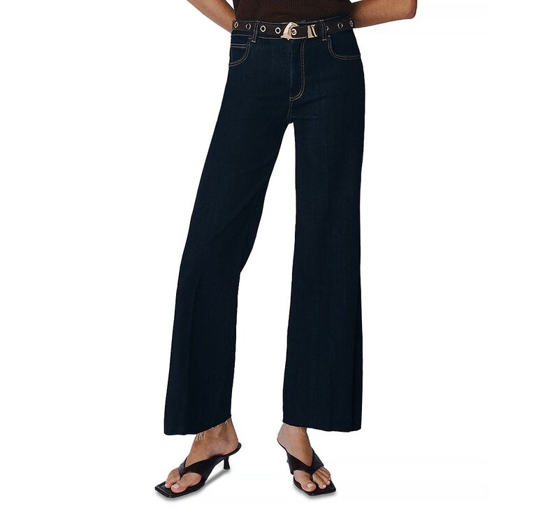 マレーラ レディース ボトムス デニムパンツ ワイドレッグ クロップド ジーンズ Marella Sport Cropped Wide Leg Jeans Cornflower ブルー