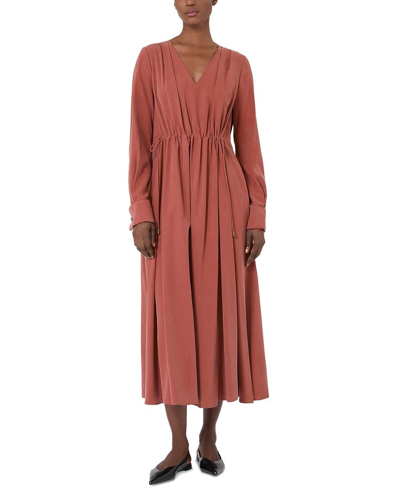 マックスマーラ レディース トップス 衣裳 絹地 Max Mara Full Silk Dress Terra Cotta