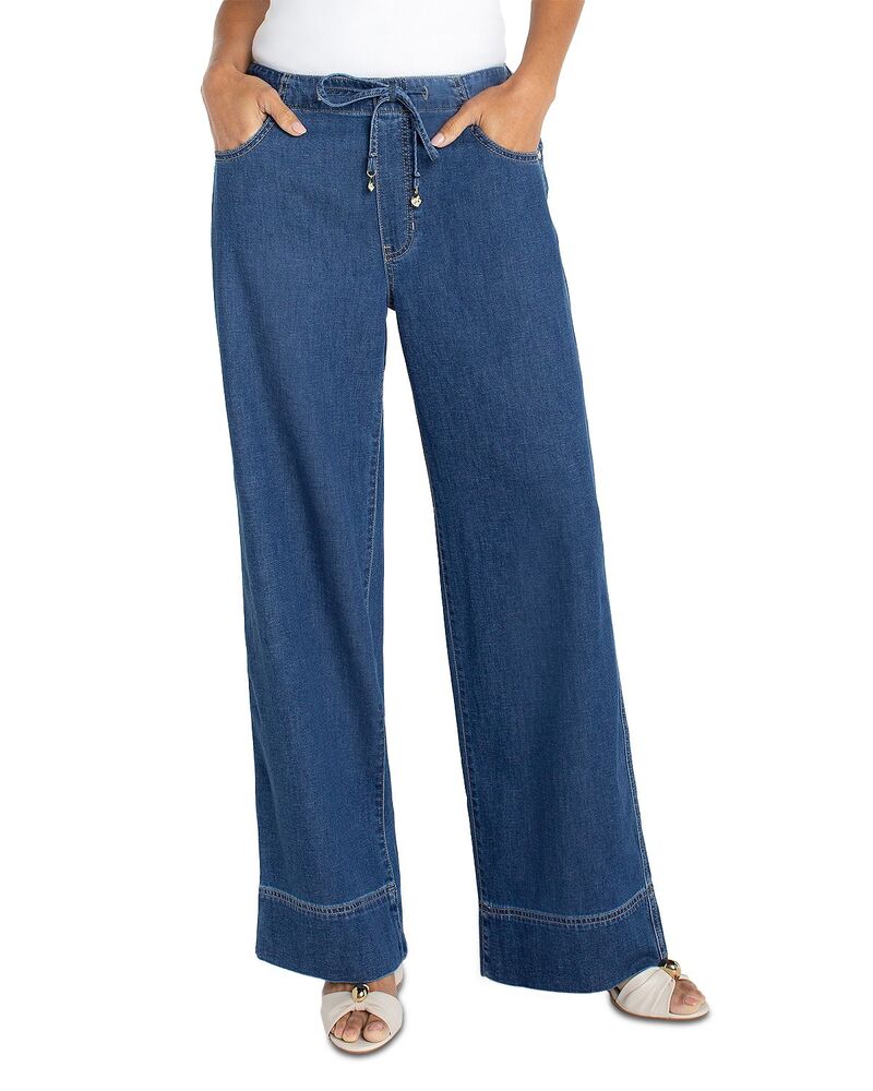 リヴァプール 天使の都市 レディース ボトムス ジーンズズボン下 ワイドレッグ デニム Liverpoolos Angeles Mid Rise Tie Waist Wide Leg Jeans インチ Wilder