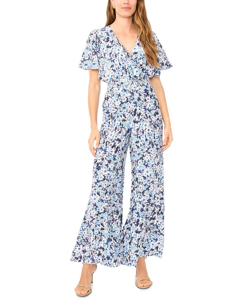ヴィンスカムート レディース トップス ジャンプスーツ Vネック VINCE CAMUTO V Neck Surplice Jumpsuit Blue Shadow ブルー|ReVida 店